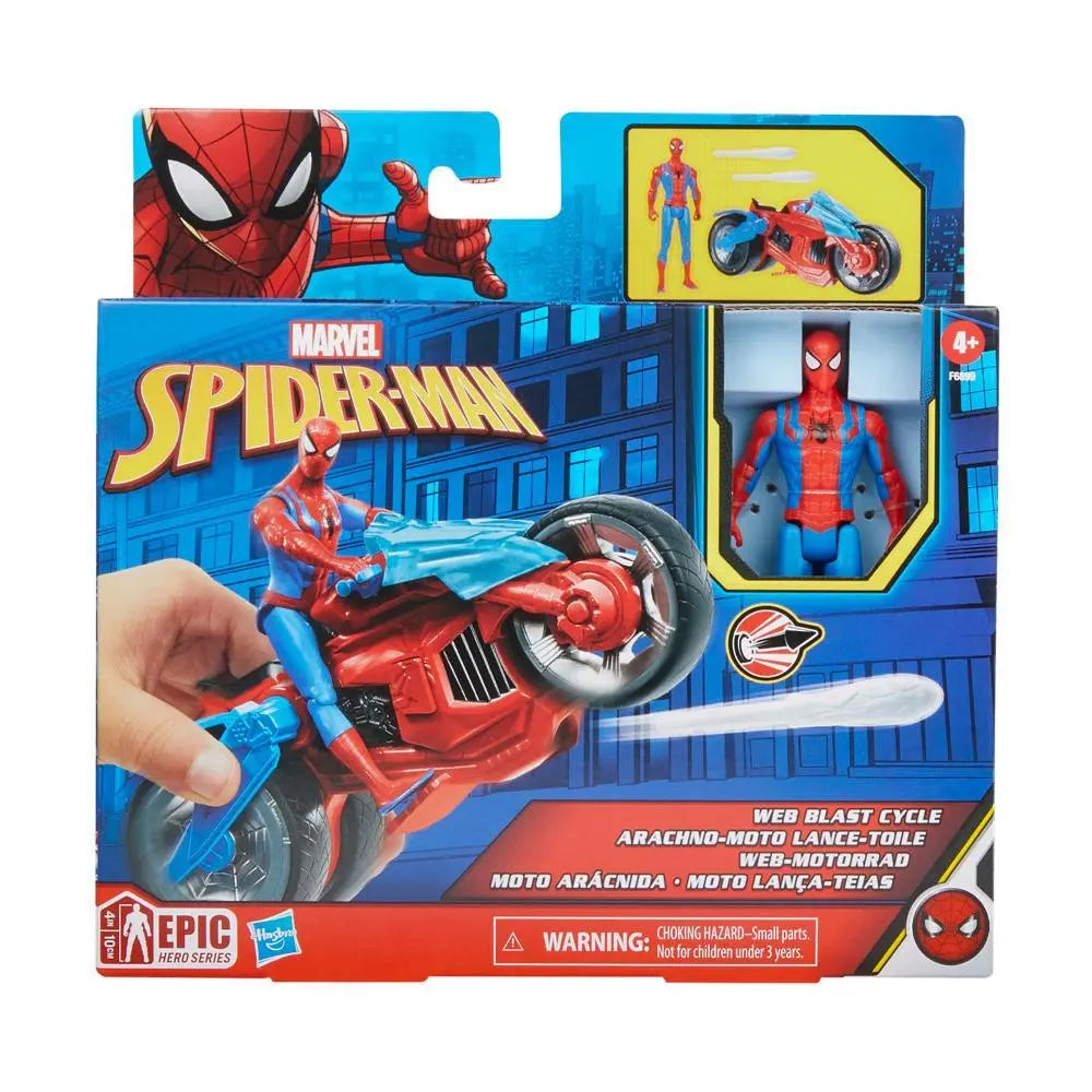 Marvel Epic Hero Series: Spiderman - Spiderman Y Moto Aracnida 4 Pulgadas