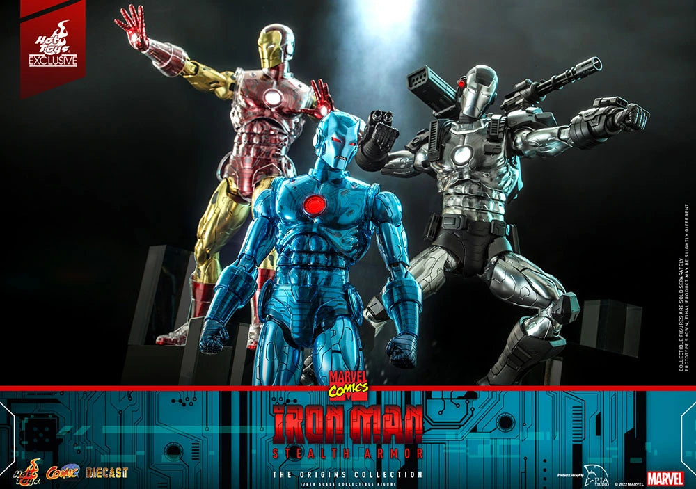Hot Toys Comics Masterpiece Series Diecast: Marvel Comics The Origins Collection - Iron Man Stealth Armor Exclusivo Escala 1/6