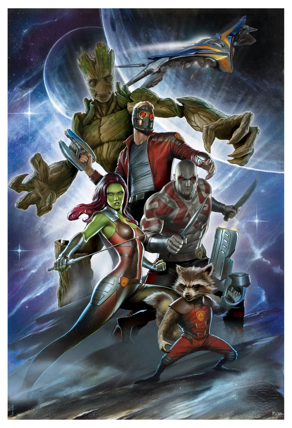 Sideshow Art Print: Marvel Guardianes de la Galaxia - Naufragos Litografia