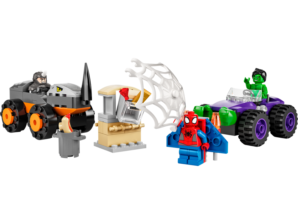 LEGO Marvel Spidey y su Super Equipo Camiones de Combate de Hulk y Rino 10782