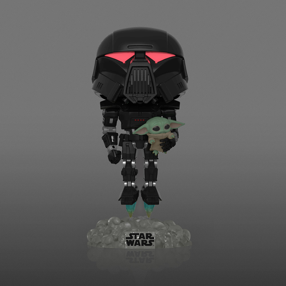 Funko Pop Star Wars: The Mandalorian - Dark Trooper Con Grogu Glow Exclusivo