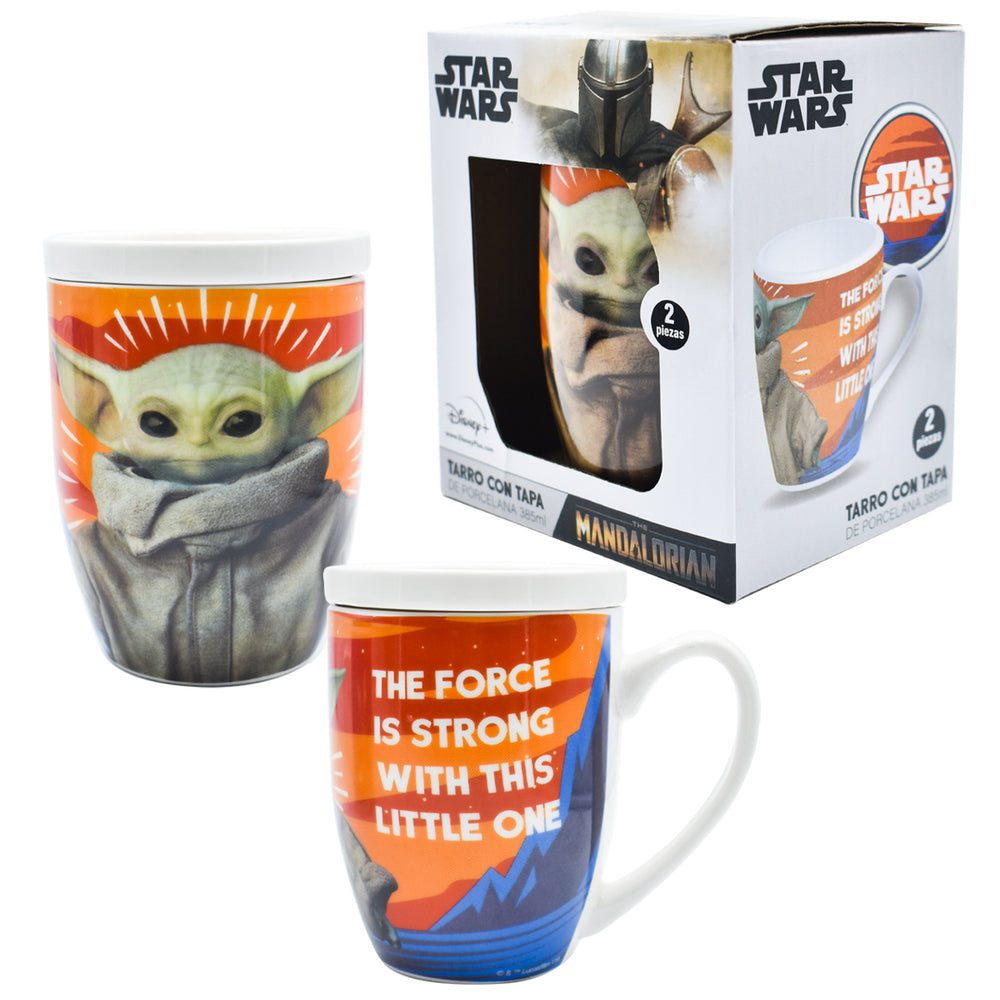 Zak Tarro De Porcelana Con Tapa: Star Wars - Grogu Baby Yoda 385 ml Con Caja De Regalo
