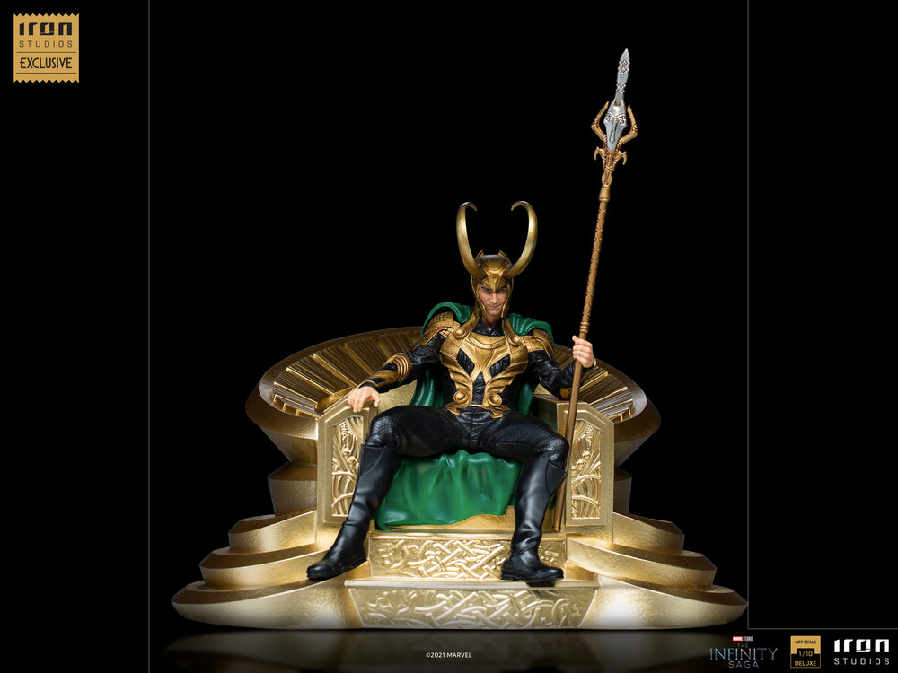 IRON Studios: Marvel The Infinity Saga - Loki en Trono Deluxe Escala de Arte 1/10 Exclusivo SDCC 2022