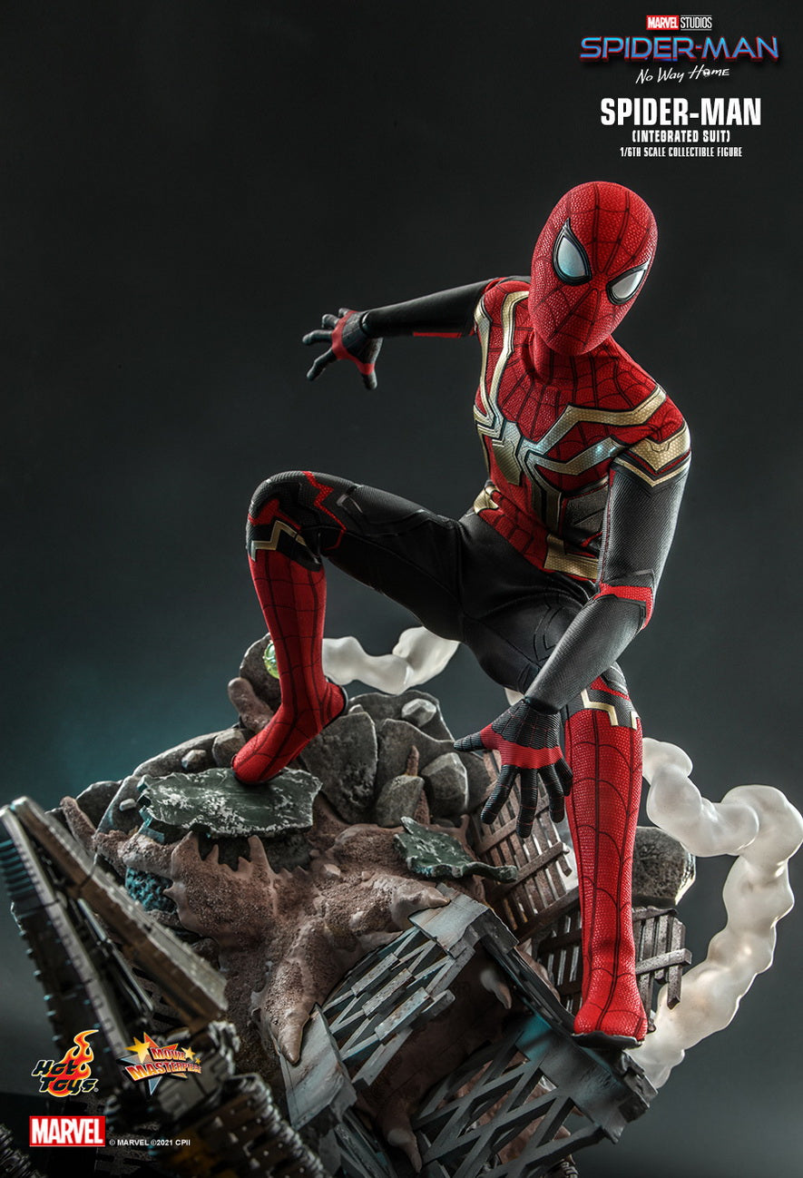 Hot Toys Movie Masterpiece Series: Spider Man No Way Home - Spider Man Traje Integrado Estandar Escala 1/6