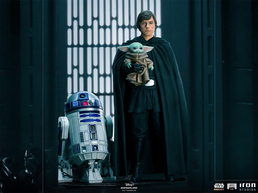 IRON Studios: The Mandalorian - Luke Skywalker R2 D2 y Grogu Legacy Escala 1/4