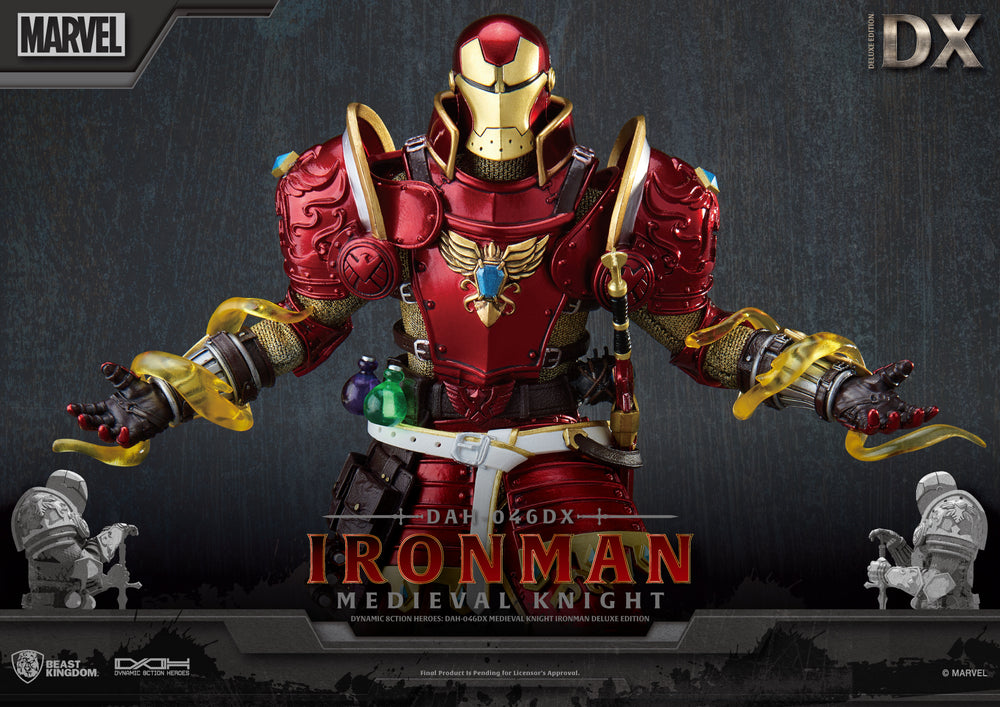 Beast Kingdom Dynamic Action Heroes: Marvel - Iron Man Caballero Medieval Deluxe