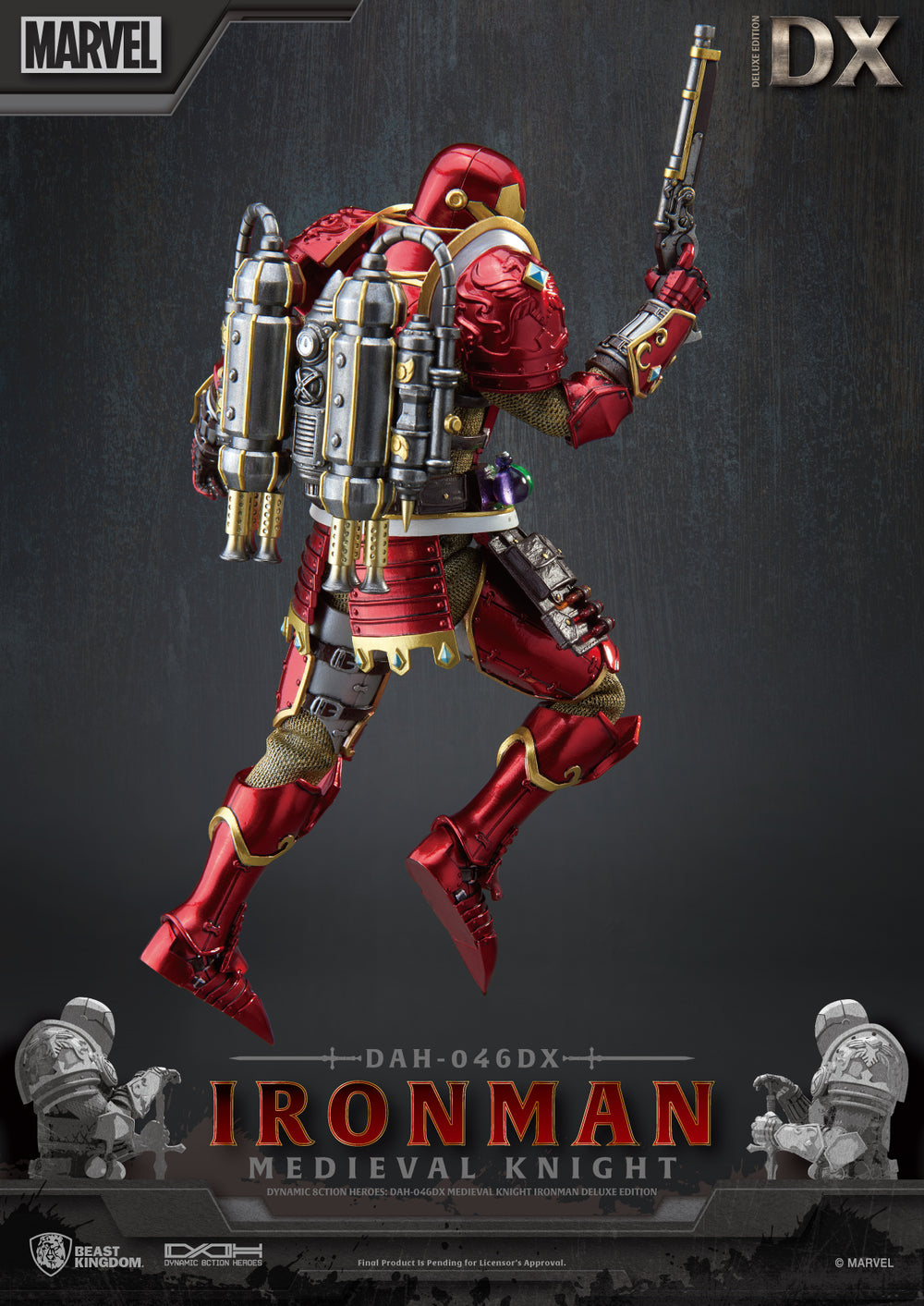 Beast Kingdom Dynamic Action Heroes: Marvel - Iron Man Caballero Medieval Deluxe