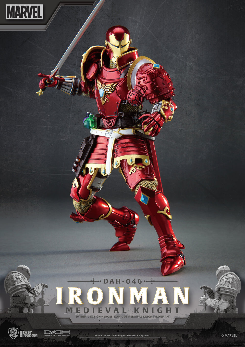 Beast Kingdom Dynamic Action Heroes: Marvel - Iron Man Caballero Medieval