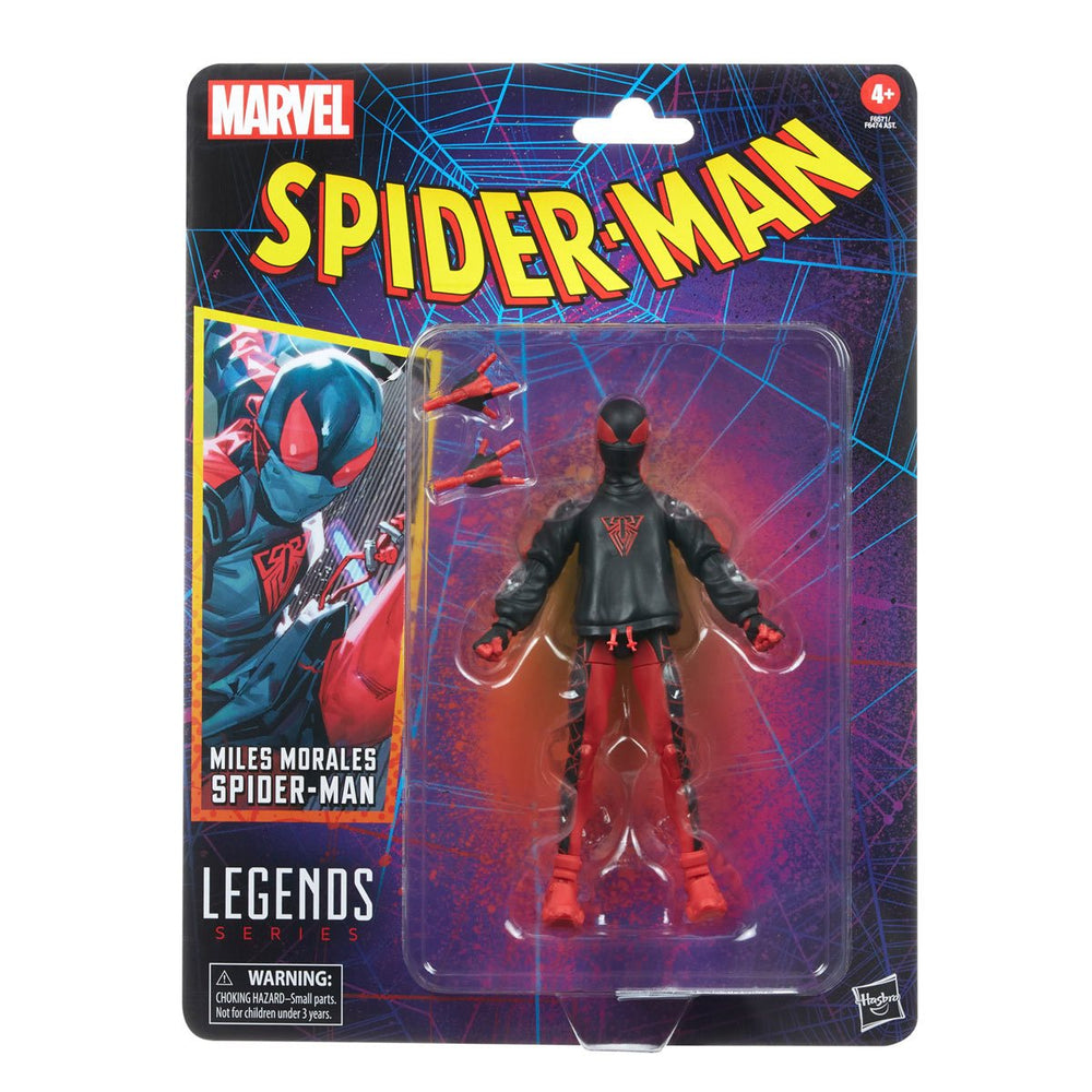 Marvel Legends Retro: Spider Man - Miles Morales Con Sudadera 6 Pulgadas