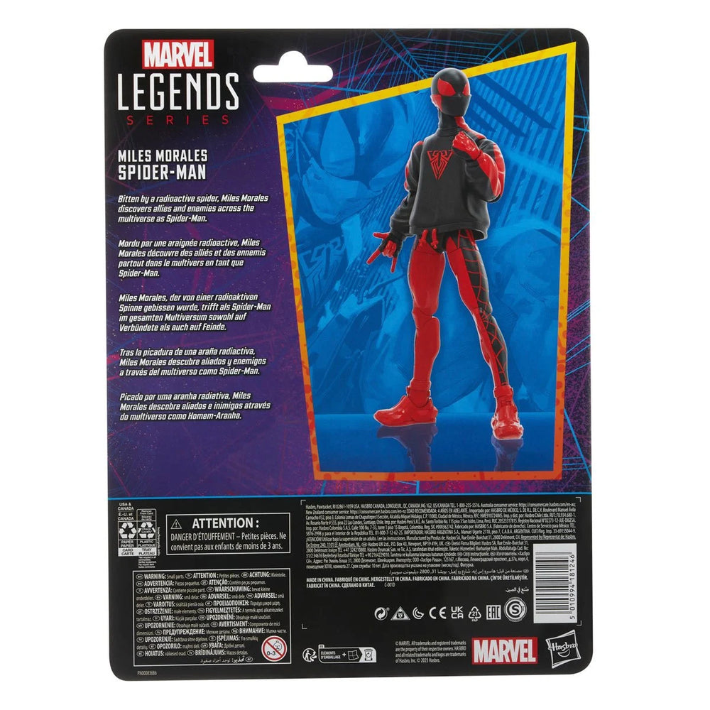 Marvel Legends Retro: Spider Man - Miles Morales Con Sudadera 6 Pulgadas