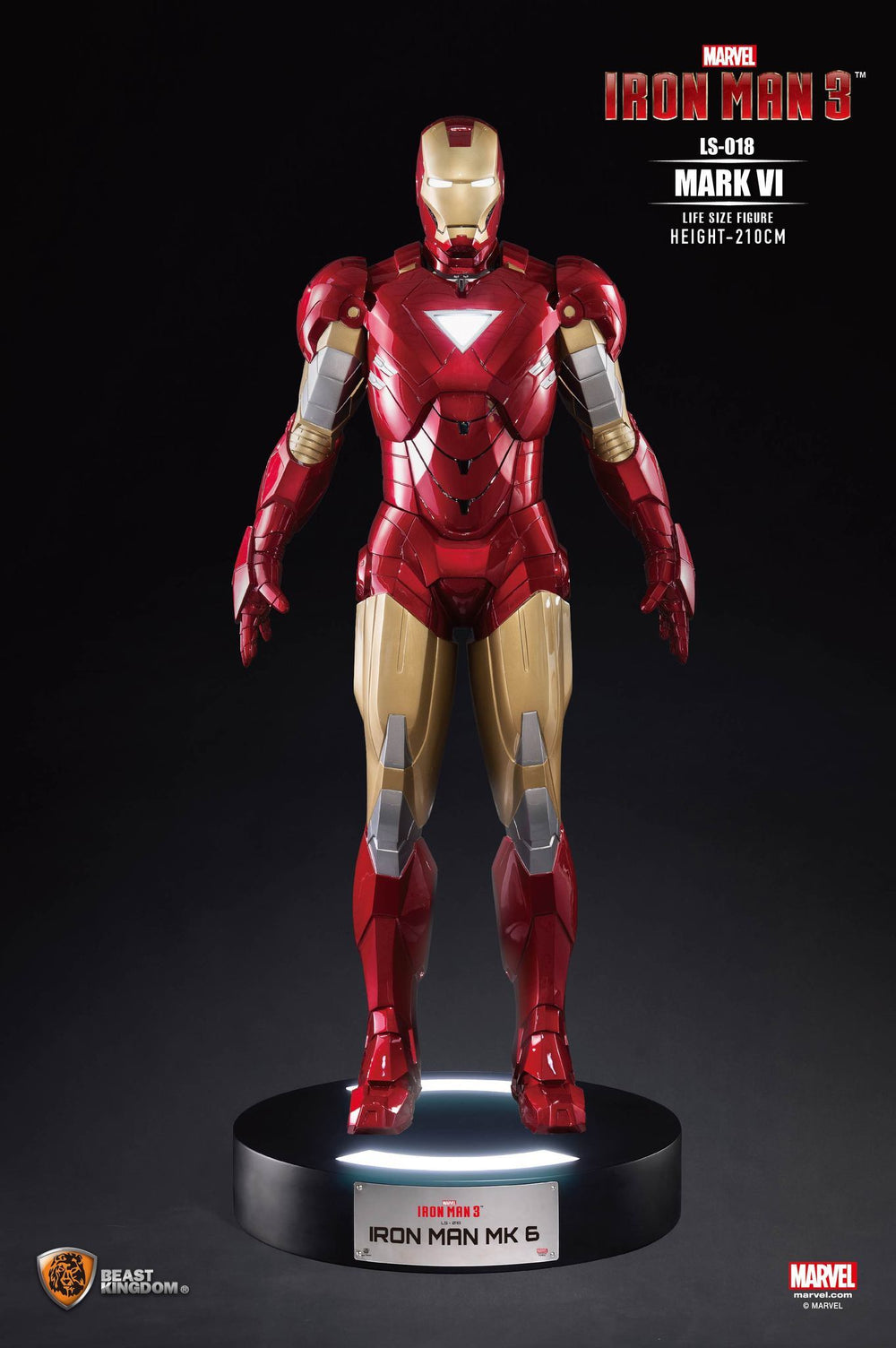 Beast Kingdom Life Size Marvel: Iron Man 3 - Mark VI Escala 1/1