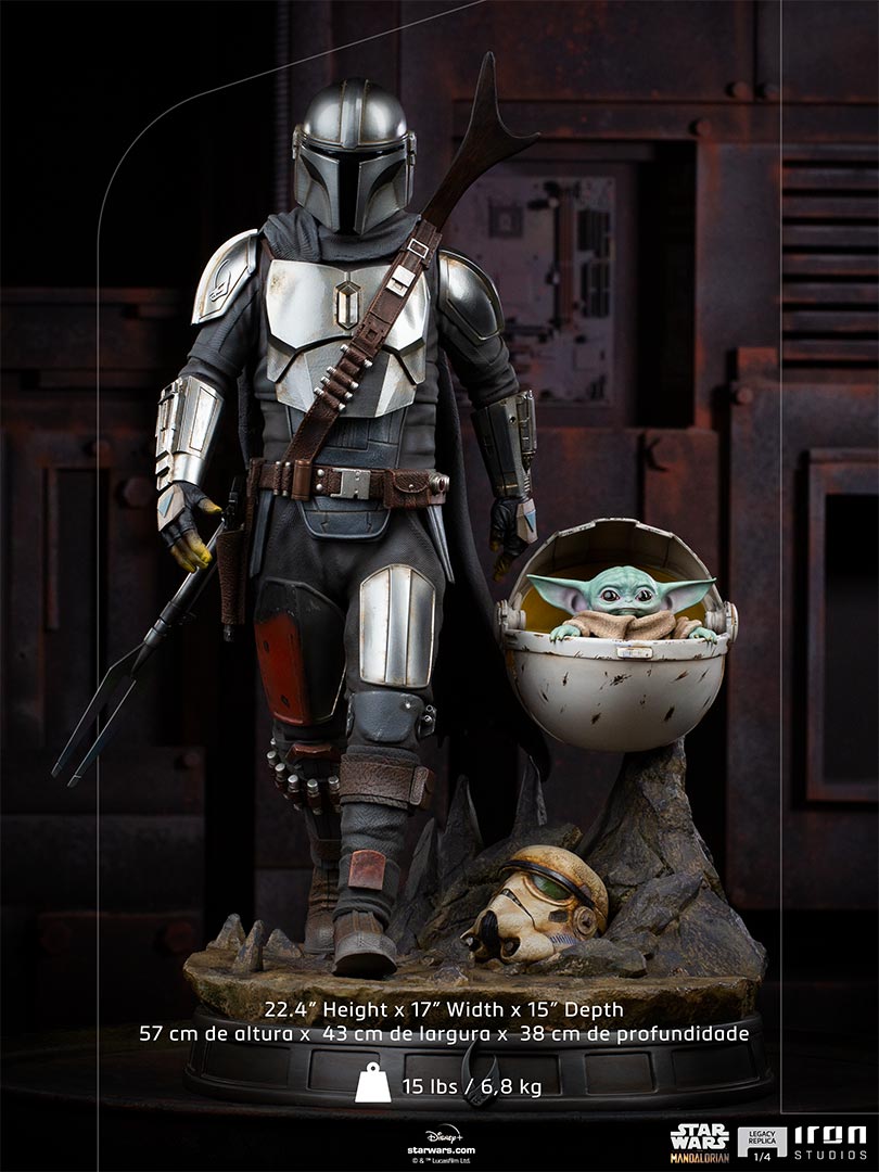 IRON Studios: The Mandalorian - The Mandalorian y Baby Yoda Legacy Escala 1/4