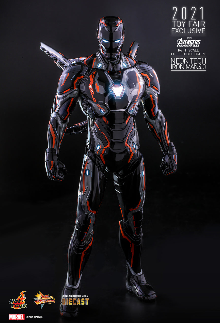 Hot Toys Movie Masterpiece Series Diecast: Marvel Avengers Infinity War - Neon Tech Iron Man Escala 1/6 Exclusivo