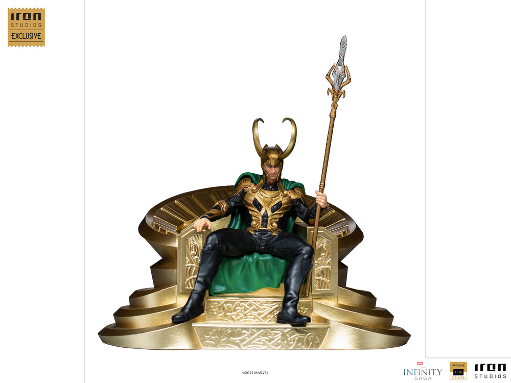 IRON Studios: Marvel The Infinity Saga - Loki en Trono Deluxe Escala de Arte 1/10 Exclusivo SDCC 2022