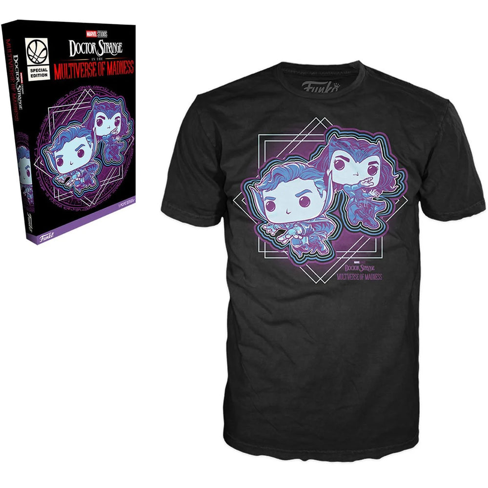 Funko Boxed Tee Marvel: Doctor Strange Multiverse Madeness - Doctor Strange y Scarlet Witch Playera Extra Chica