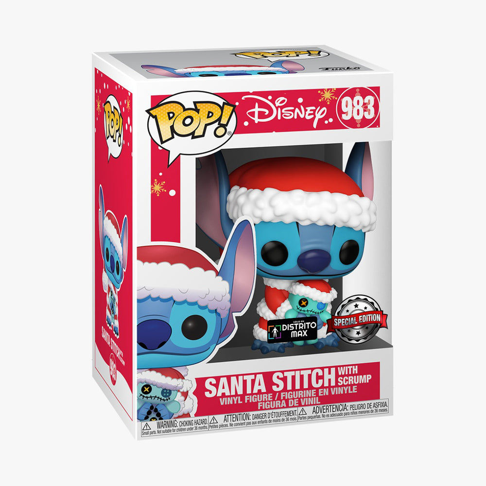 Funko Pop Disney: Lilo y Stitch - Santa Stitch con Trapos Exclusivo Distrito Max