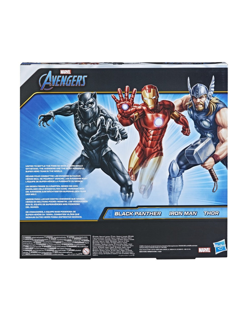 Marvel Titan Hero Series: Avengers - Black Panther, Iron Man Y Thor 3 Pack