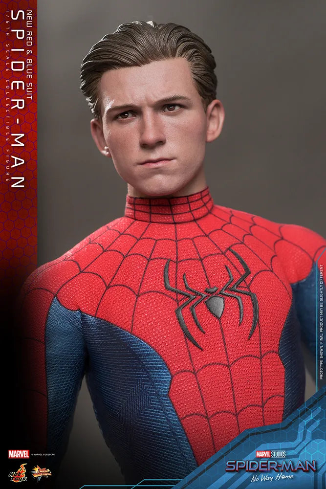 Hot Toys Movie Masterpiece Series: Marvel Spider Man No Way Home - Spider-Man Traje Rojo y Azul Escala 1/6