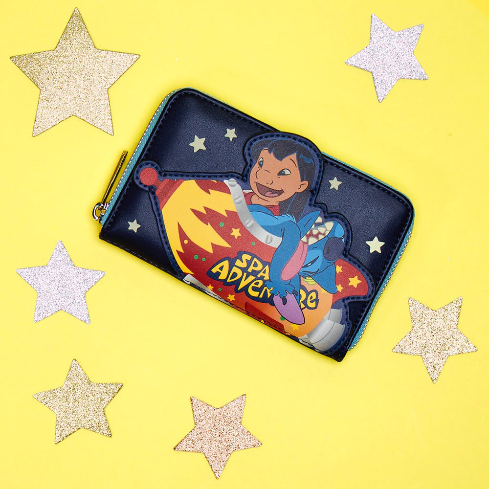 Loungefly X Disney: Lilo y Stitch - Aventuras En El Espacio Cartera